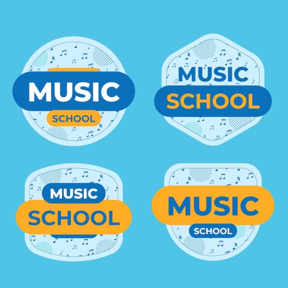 平面音樂教育和學校標簽收集